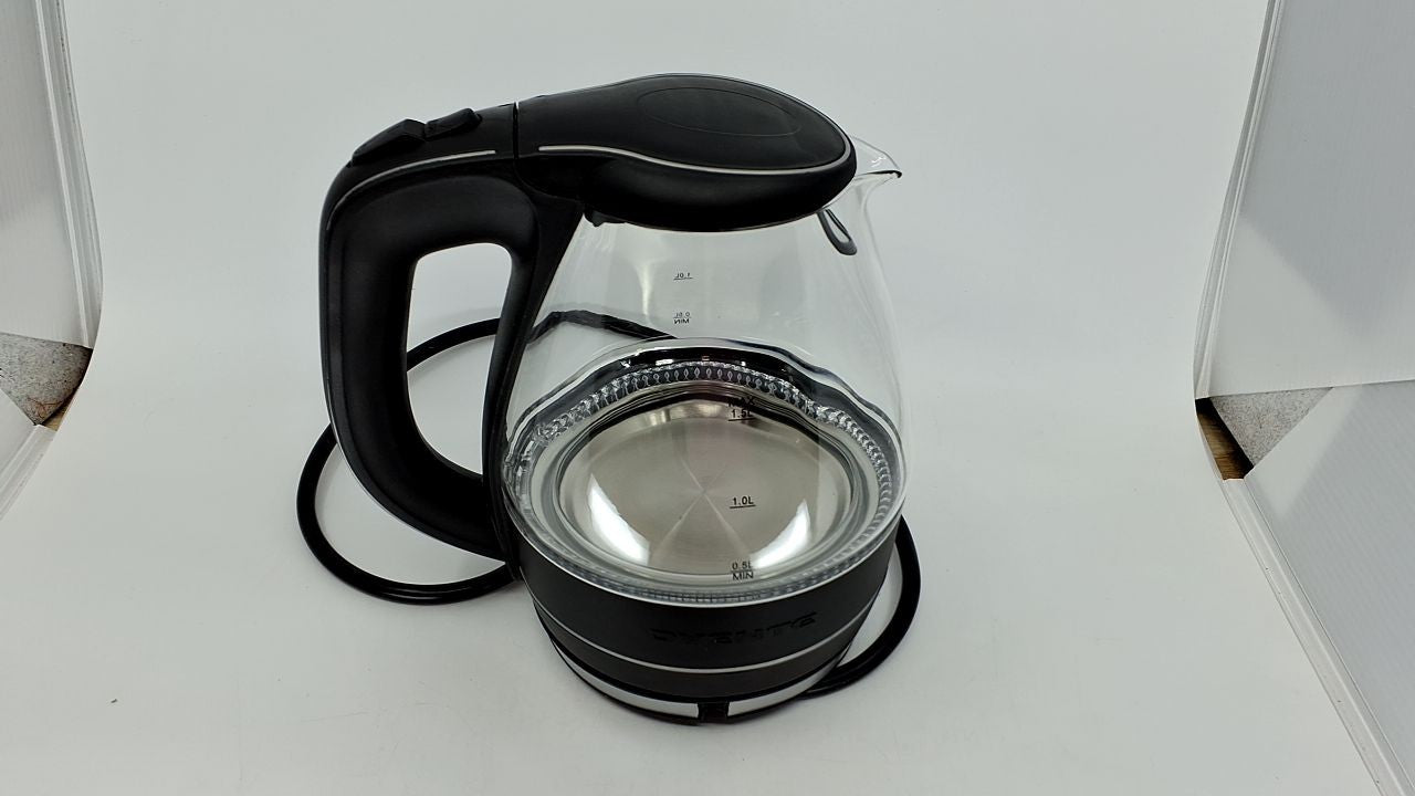 OVENTE 1.5L Glass Electric Kettle Black w/ LED Light & Safety Features