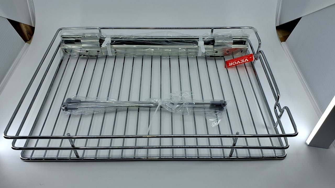 Heavy Duty Pull Out Cabinet Organizer, 12.5"Wx16.5"D, Chrome Steel