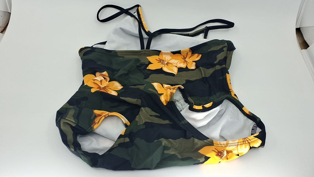 Girls Daisy Beach Sport Swimsuit Rylie Army Green 14 by Kanu Surf