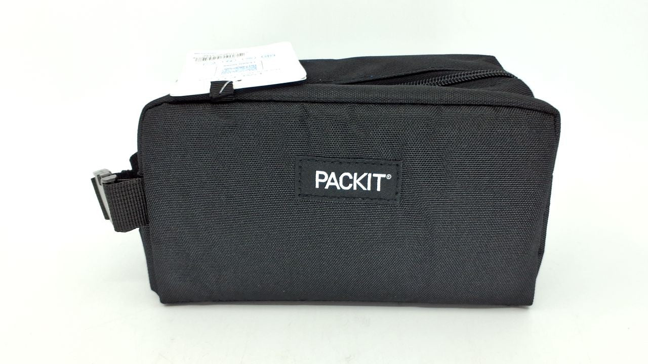 PackIt Freezable Snack Box, Black, Zip Closure, Perfect for Fresh Snacks