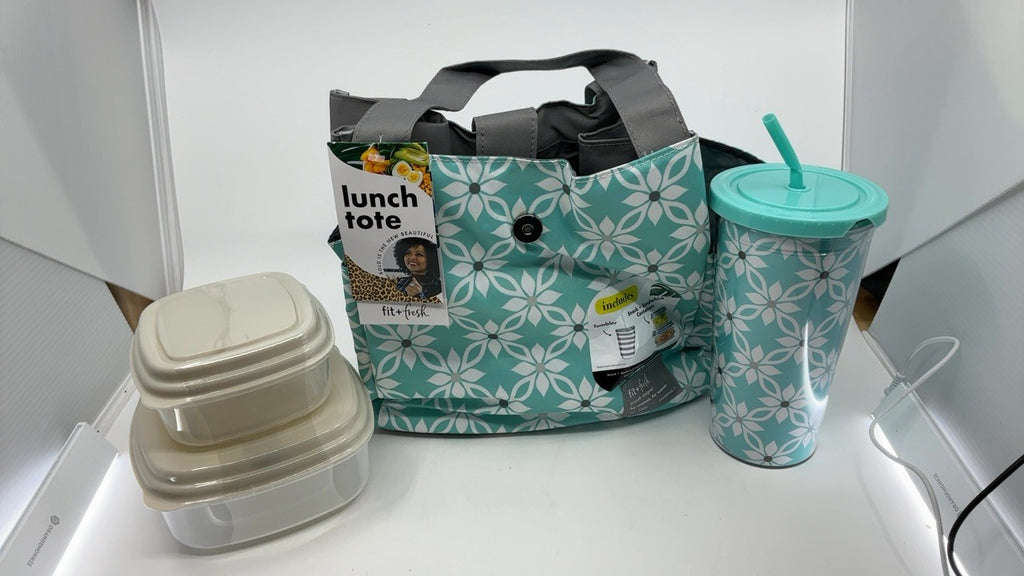 Fit & Fresh Leakproof Lunch Bag for Women, Aqua, Includes Tumbler