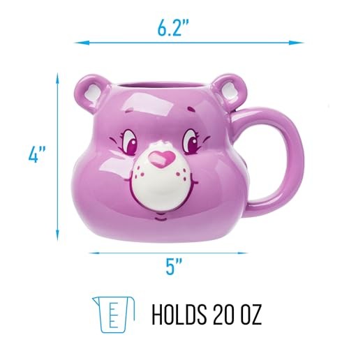 Silver Buffalo Care Bears Share Bear Ceramic 3D Sculpted Mug, 20 Ounces