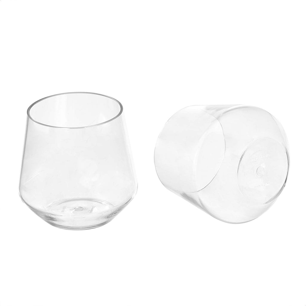 Set of 4 Clear 14 Oz Tritan Stemless Wine Glasses, Shatterproof