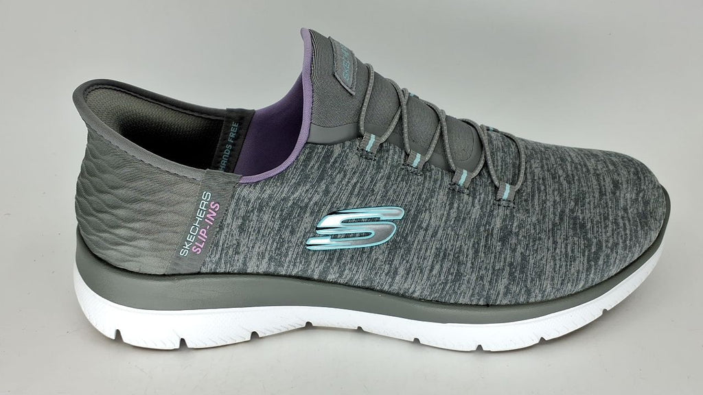 Skechers Summits Vegan Sneakers, Memory Foam Insole, Grey Mint, 10 W