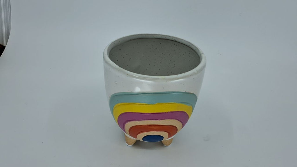 Abbott Collection Small Rainbow Planter with Legs, 4" H