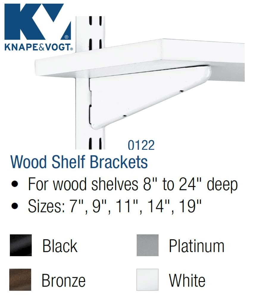 Knape & Vogt 14 In Dual Trak Wood Shelf Bracket Bronze 0122-14BRZ