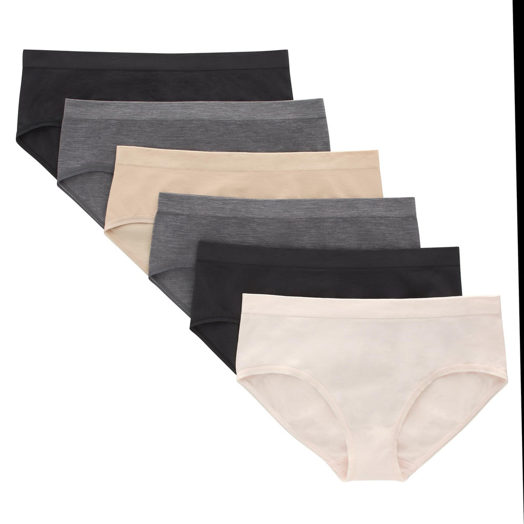 Hanes Girls' Seamless Hipster Underwear, 6-Pack, X-Large, Assorted Colors