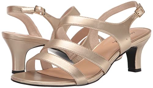 Easy Street Women's Como Heeled Sandal, Champagne, 10