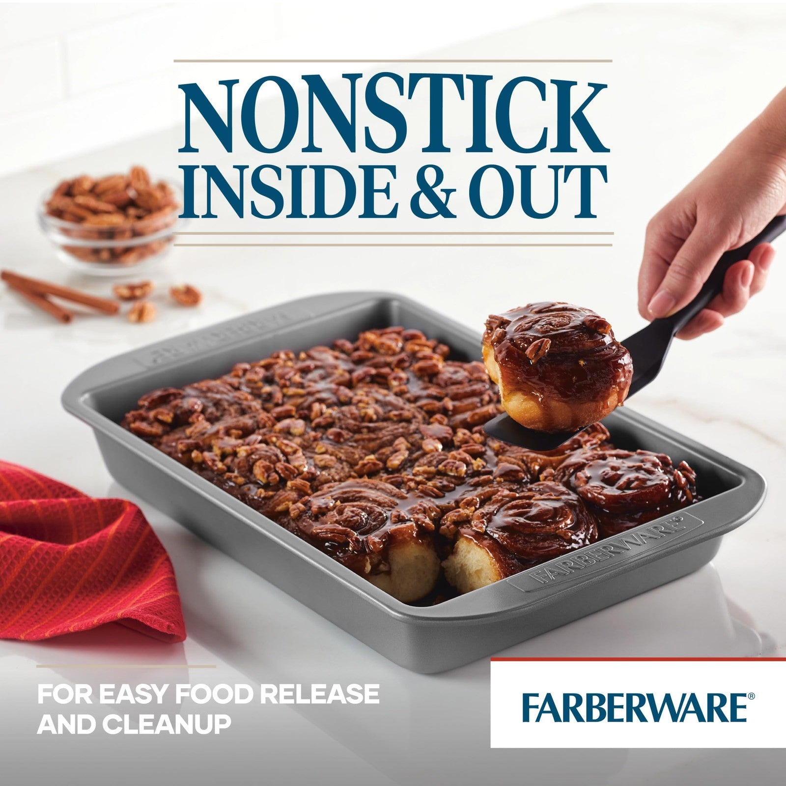 Farberware 9" x 13" Nonstick Baking Pan w/ Lid - Gray