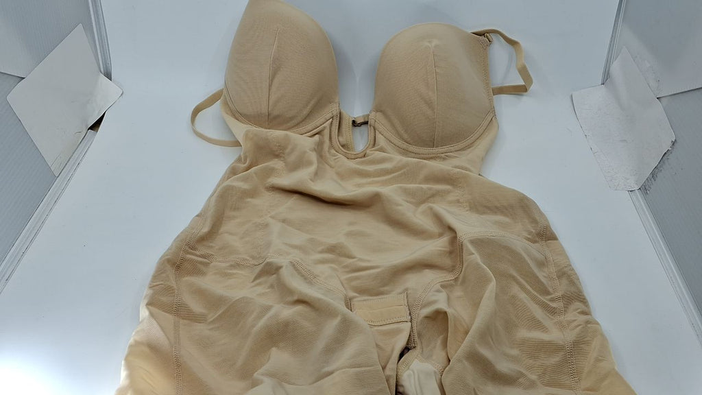 Beige Women's Shapewear Bodysuit - Tummy Control & Adjustable Straps