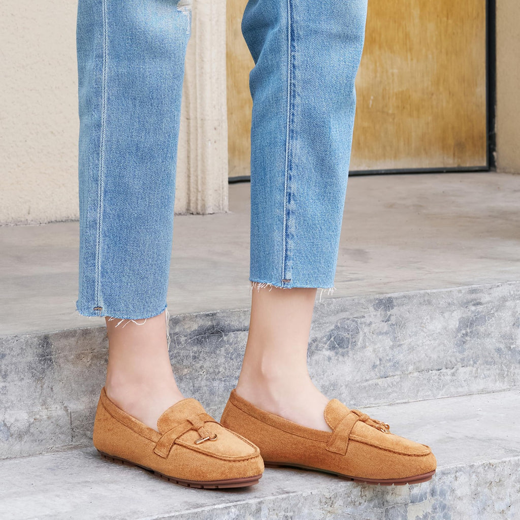 Size 8 Brown Slip On Loafers for Women - Casual & Comfortable,  9-9.5