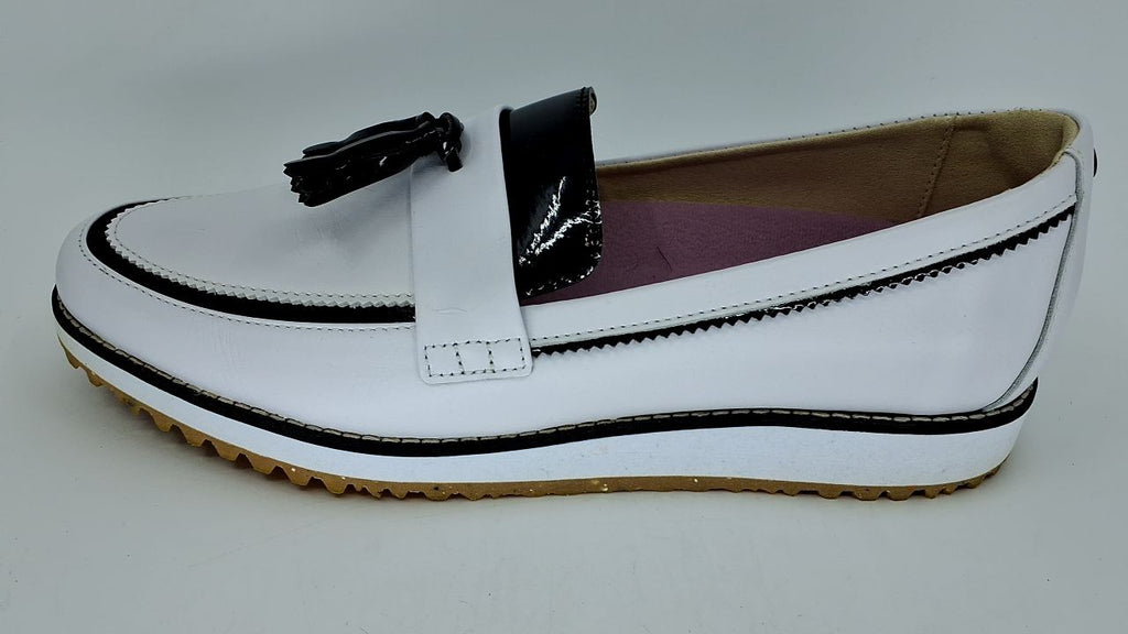 FootJoy Women's FJ Sandy Previous Season Style Golf Shoe, White/Black, 10