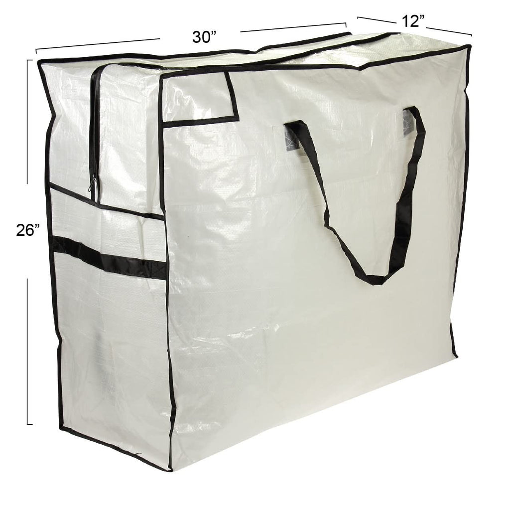 MightyStor White & Black Storage Bag - Large, Heavy Duty, w/ Handles
