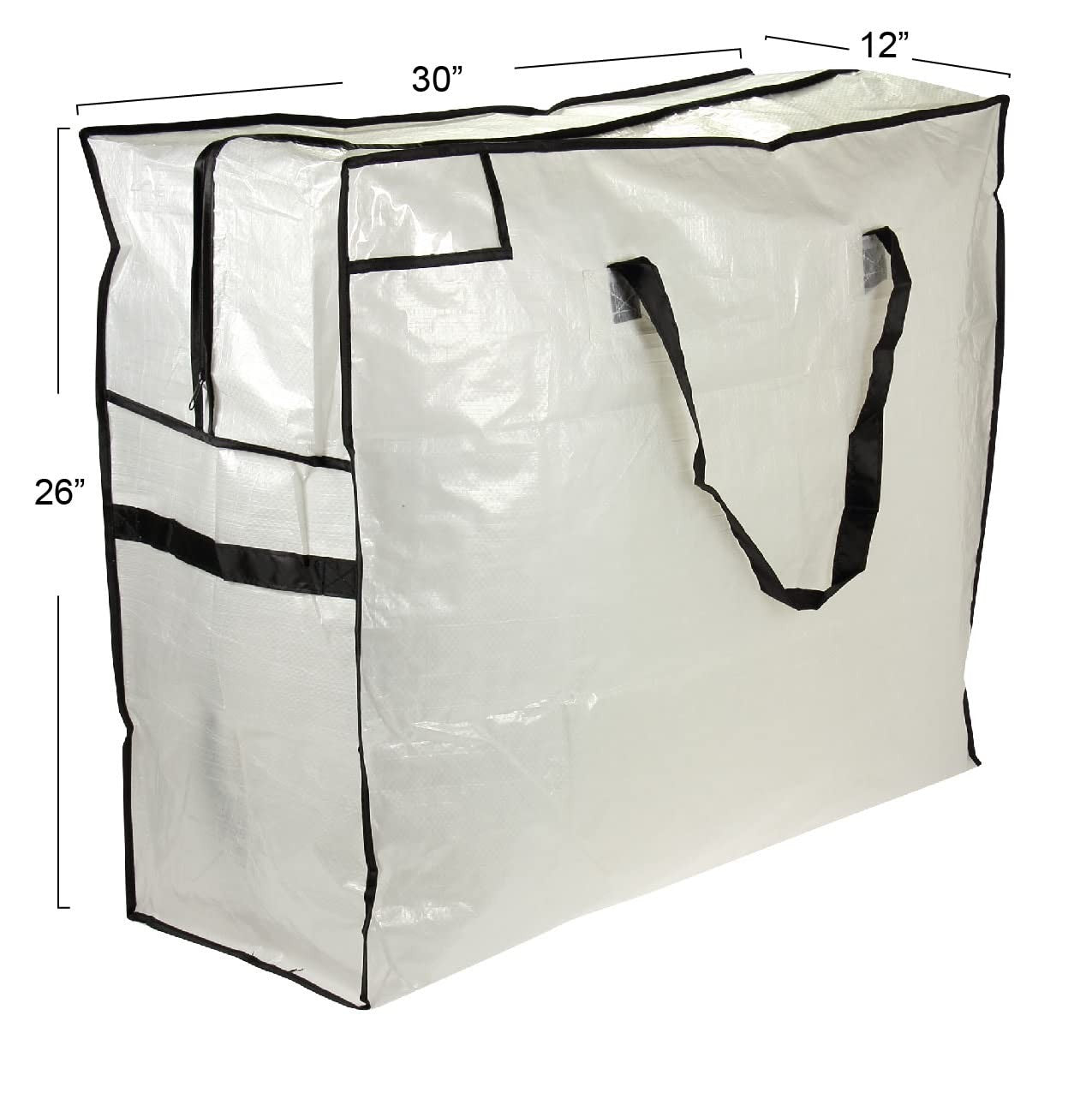 MightyStor White & Black Storage Bag - Large, Heavy Duty, w/ Handles