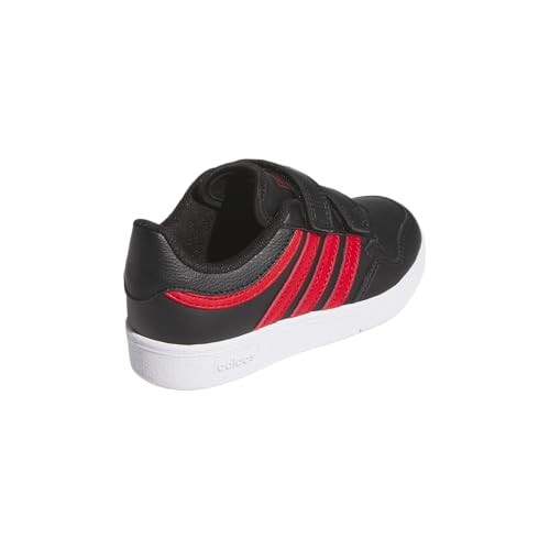 adidas 4.0 Hoops Basketball Shoes, Black/Scarlet/White, 11 Little Kid