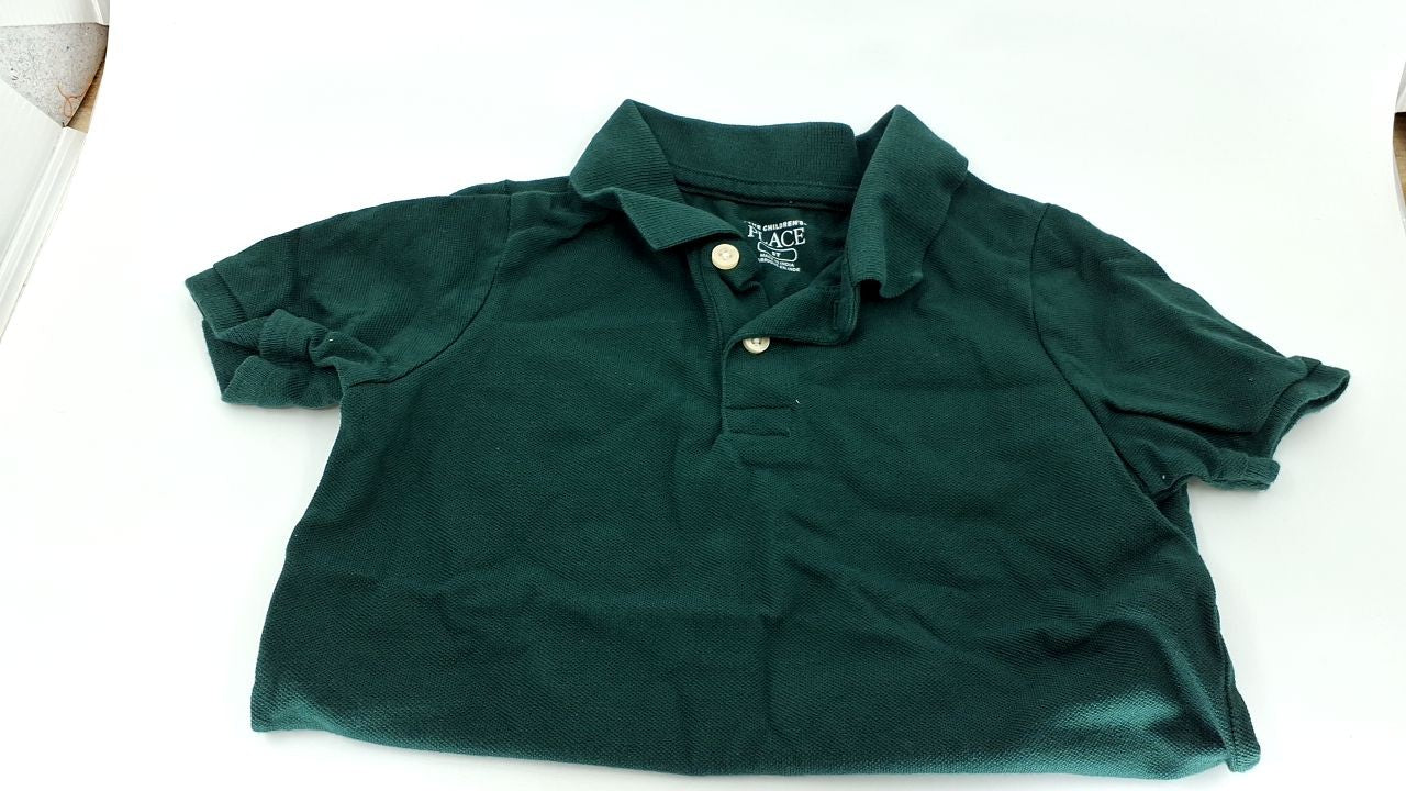 Toddler Short Sleeve Polo Shirt, Spruce Shade, Size 5T
