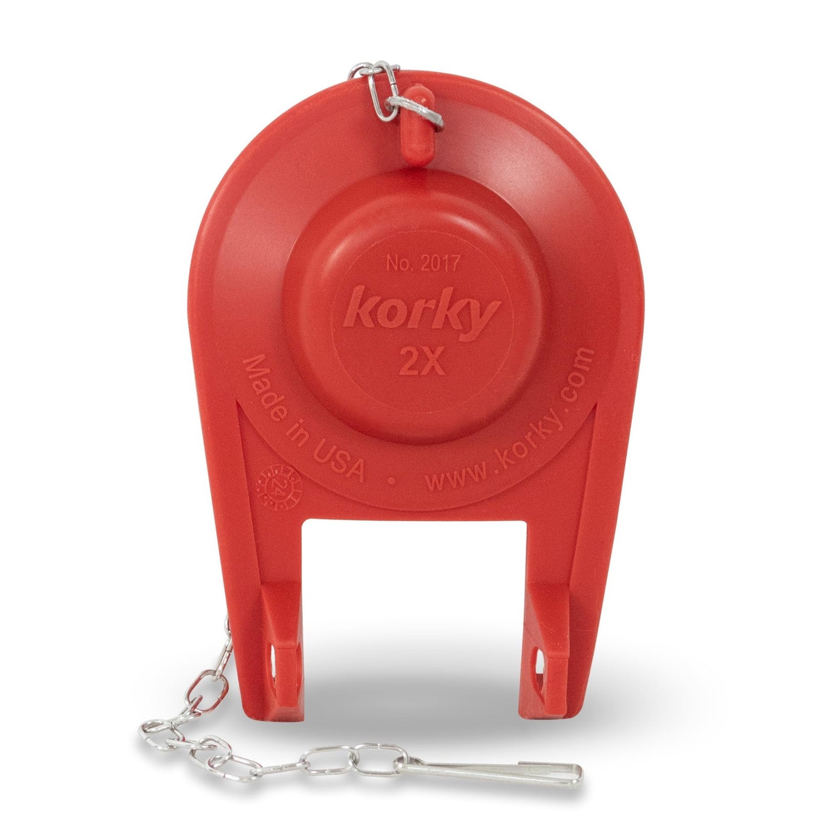 Korky 2017BP Adjustable 2-Inch Toilet Flapper, Long Lasting, Red