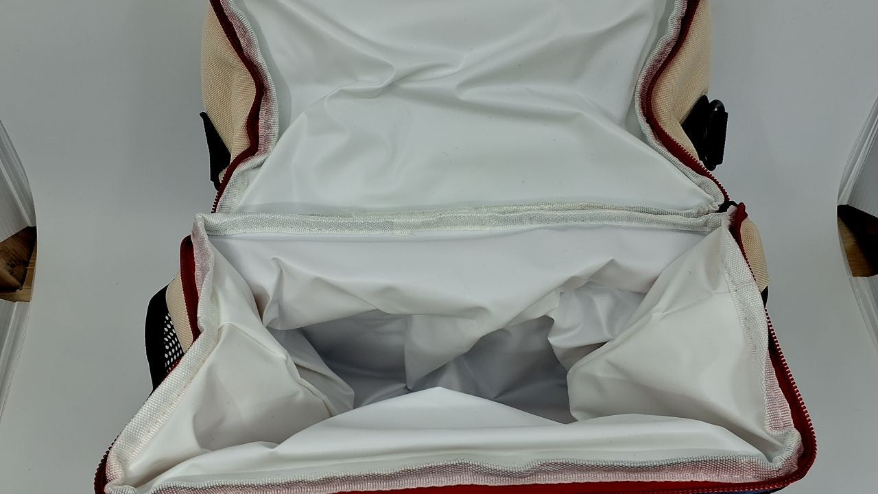 20L Insulated Lunch Bag, Leakproof Double Deck Cooler, Blue-Beige