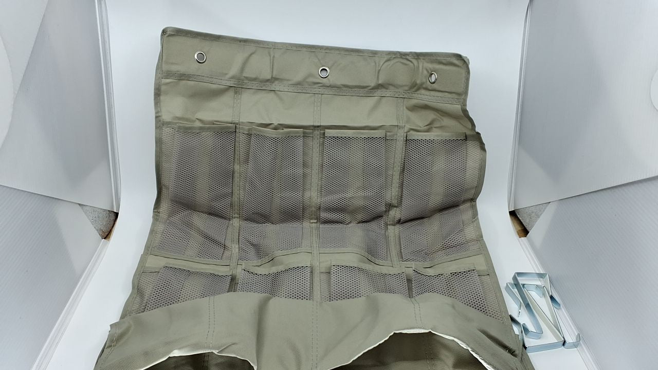 Amazon Basics 24 Medium Pocket Over-the-Door Hanging Shoe Organizer, Light Grey