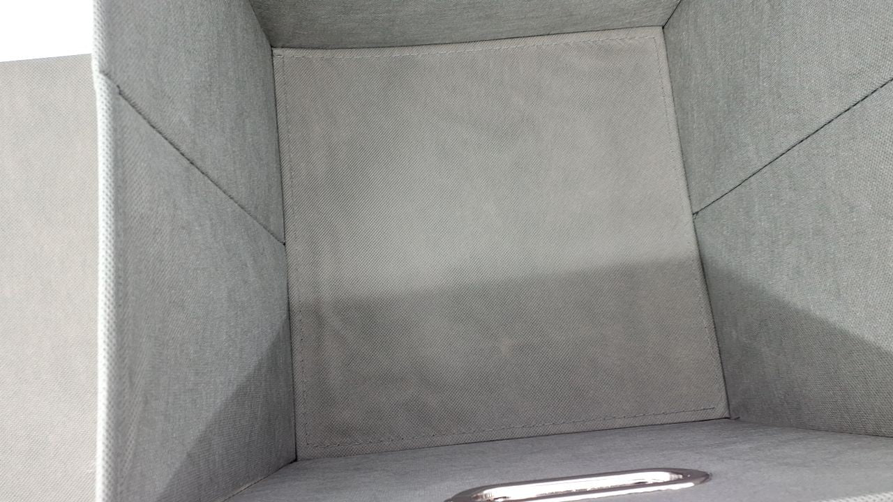 Gray Fabric Storage Bins Set of 6 Collapsible Cubes w/ Grommet Handles