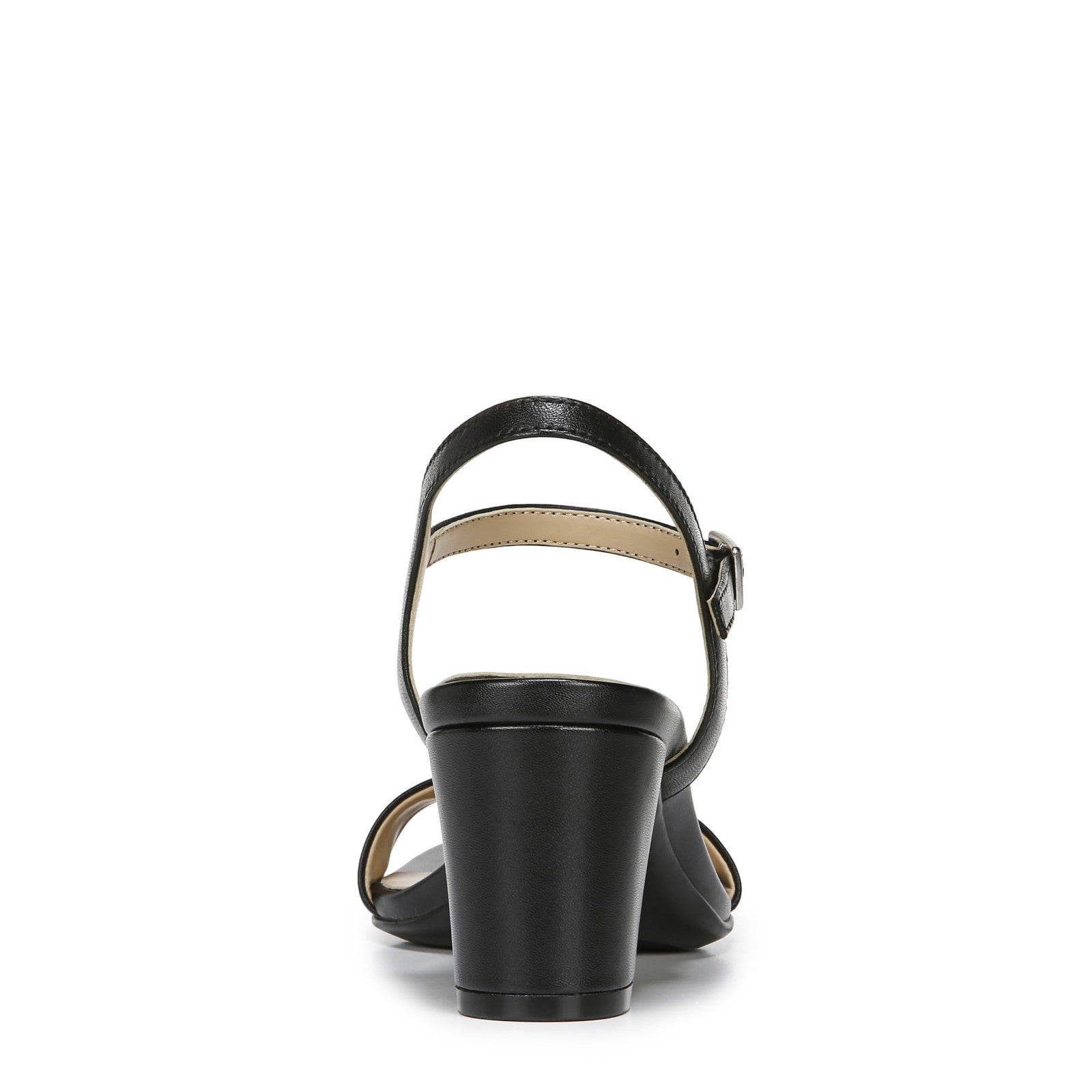 Naturalizer Bristol Ankle Strap Block Heel Sandal Black Smooth 10W