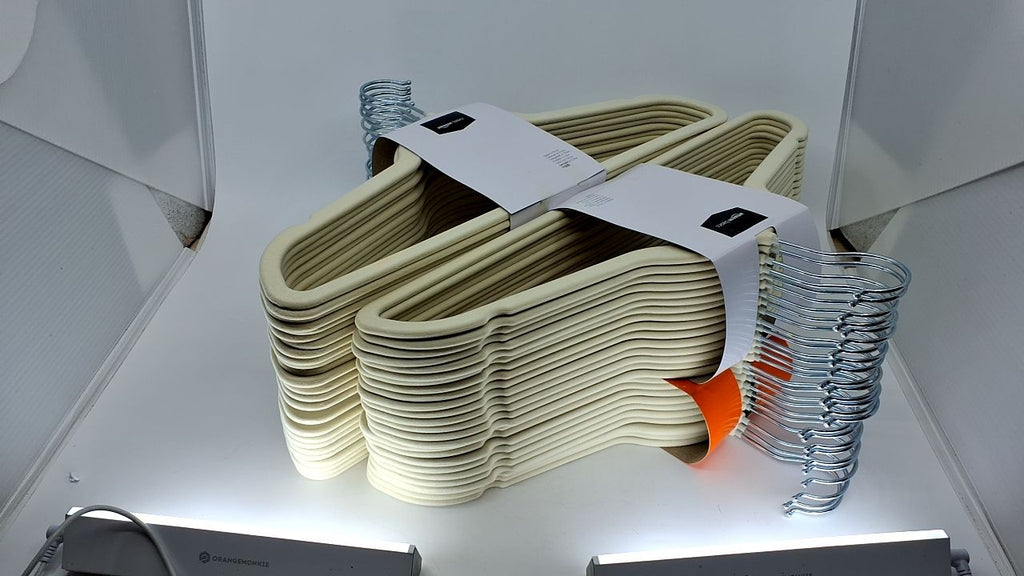 50 Slim Velvet Clothes Hangers, Non-Slip, Ivory/Silver