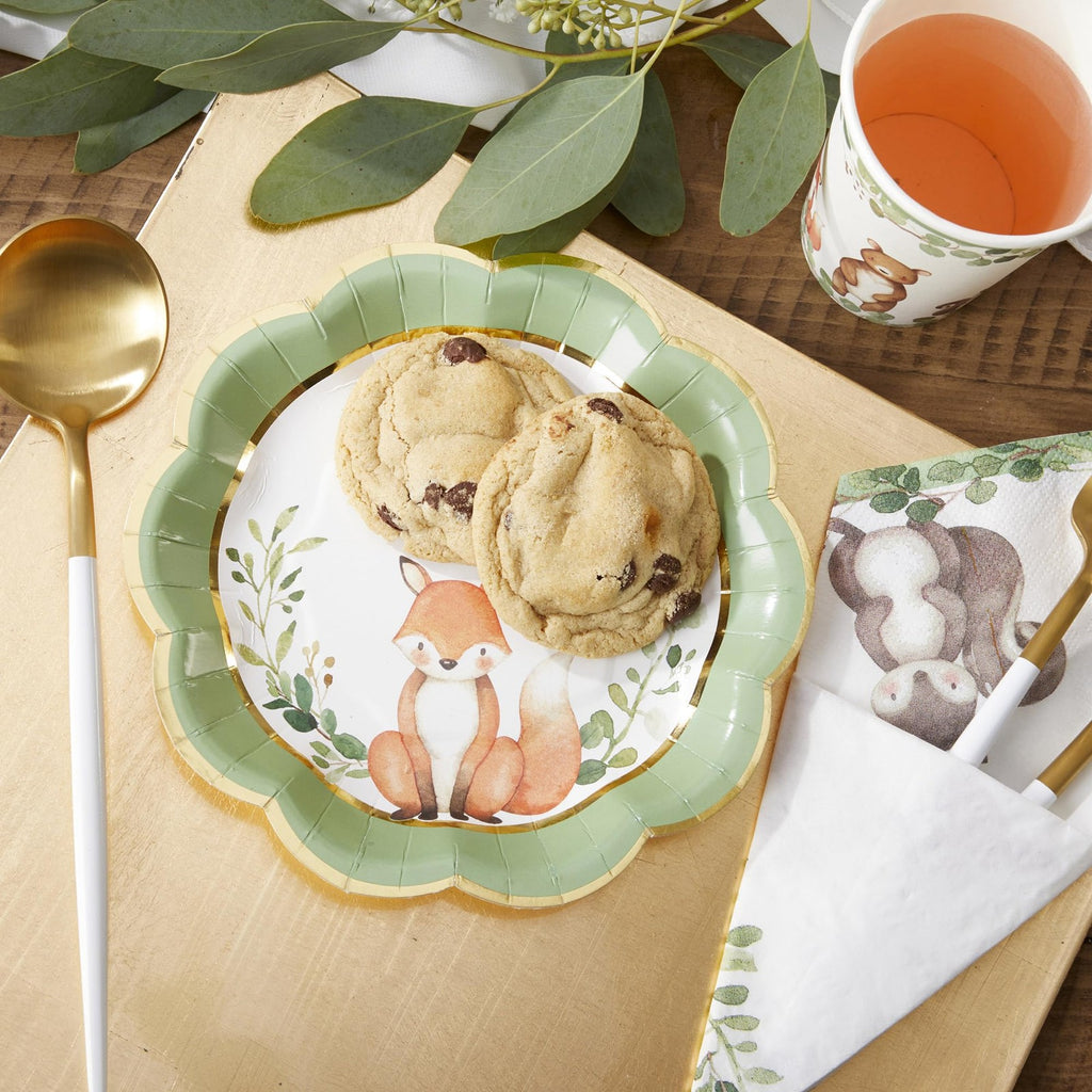 78 Pcs Woodland Baby Shower Tableware Set - Plates, Cups & Napkins