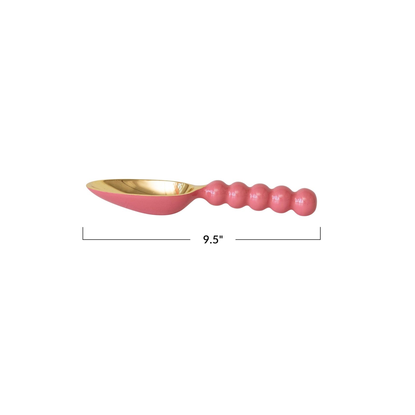 Creative Co-Op Enameled Aluminum Kitchen Scoop, Pink and Gold