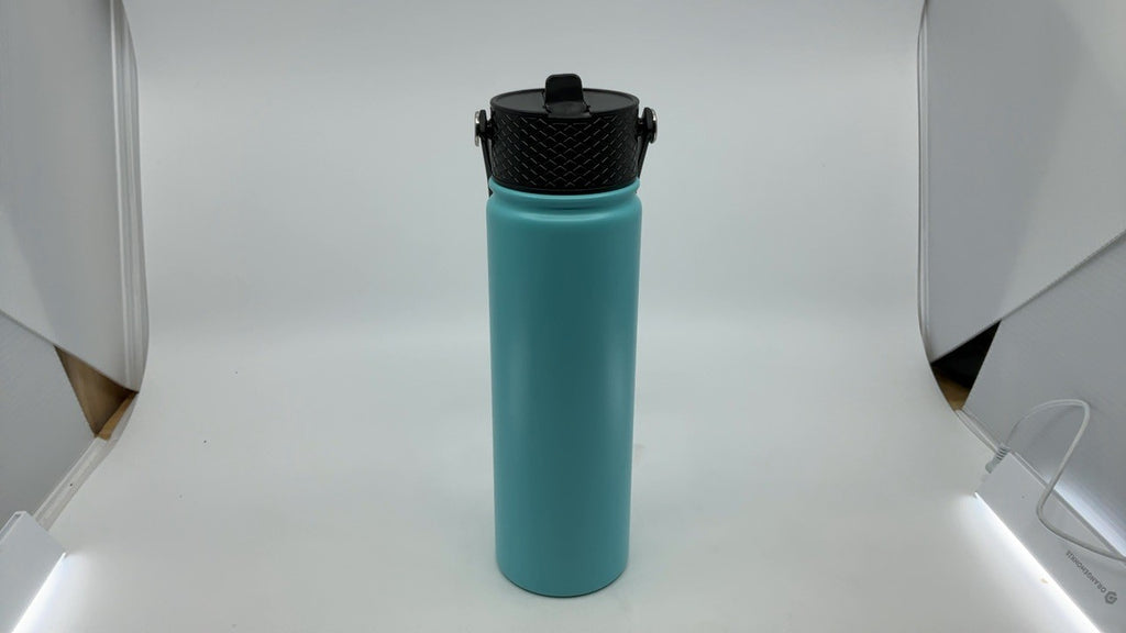 22oz Stainless Steel Insulated Water Bottle w/ 3 Lids, Turquoise