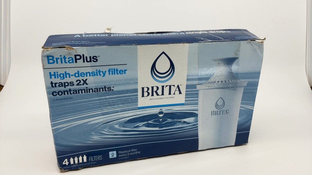 BPA-Free BritaPlus Water Filter 4 Pack, Lasts 40 Gallons, Reduces Contaminants
