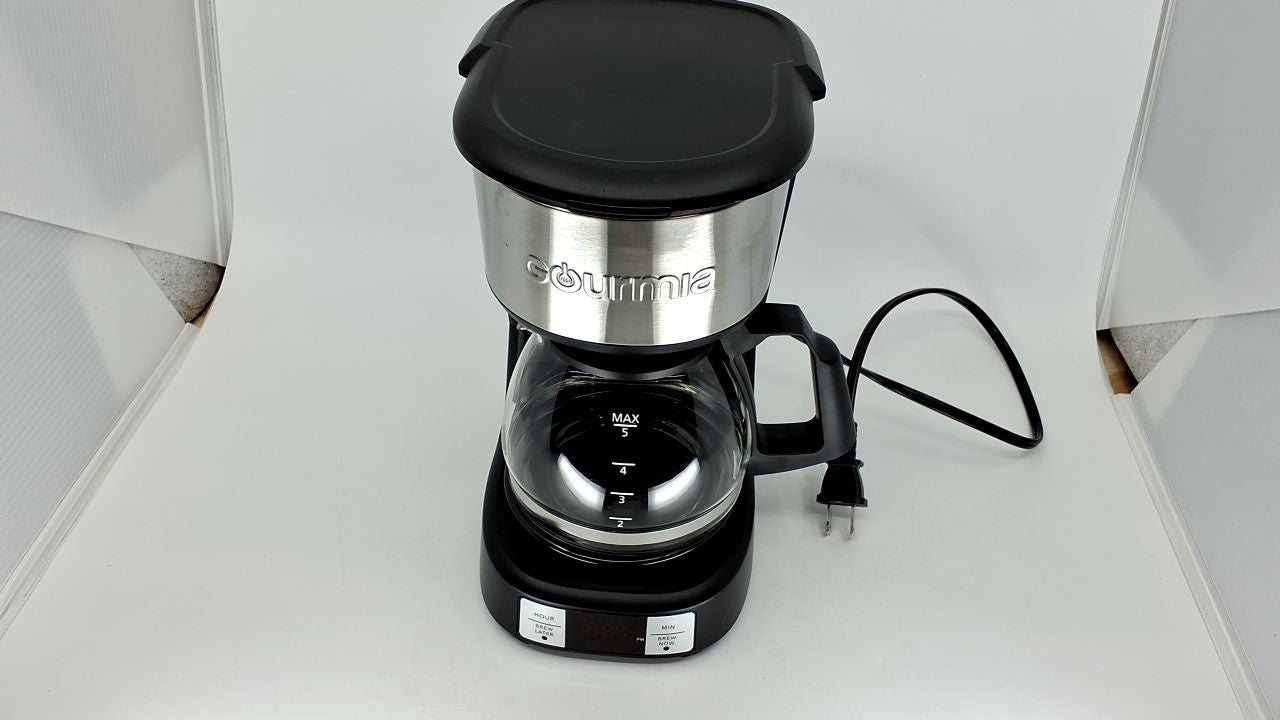Gourmia Coffee Maker, 5 Cup, Adjustable Keep Warm, Black