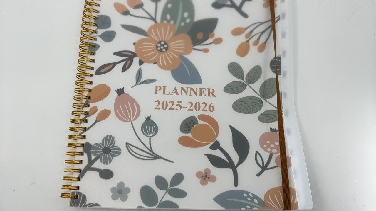 2025-2026 Calendar Planner, 6.4x8.5in, Rose, Tabs & Twin-Wire Binding