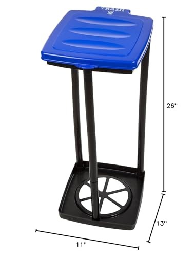 Lightweight 13-Gallon Trash Can - Portable Blue Holder for Outdoors