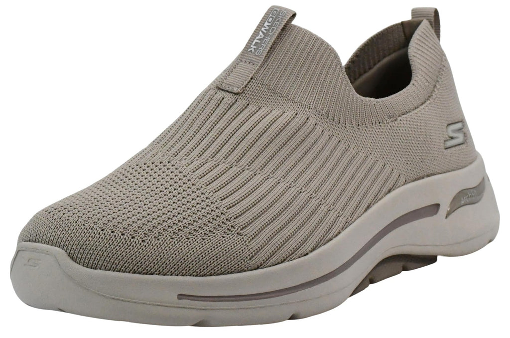 Skechers Women's Go Walk Arch Fit Iconic Sneaker, Taupe, 7.5