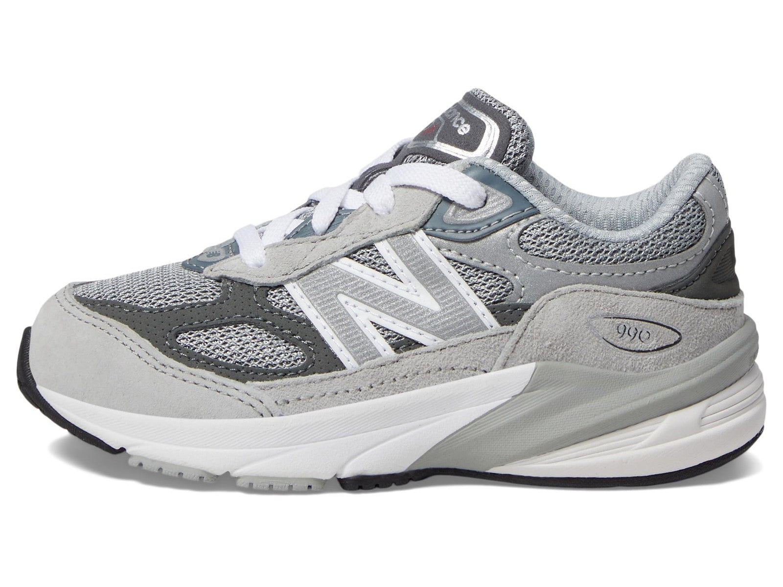 New Balance 990 V6 Toddler Lace-up Sneakers Grey/Silver 6.5XW