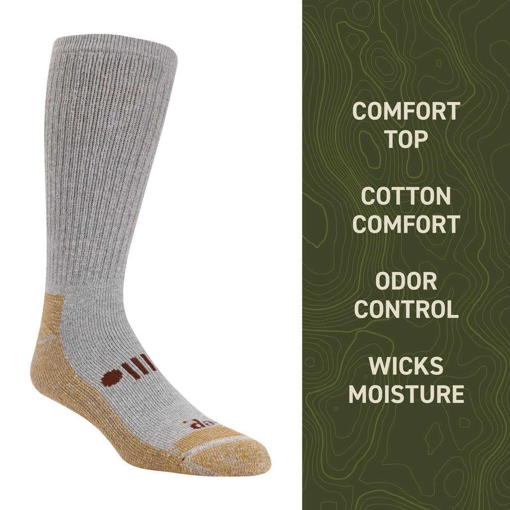 Jeep Men's OTC Cushioned Cotton Socks 2 Pair Pack Gray Size 12-15