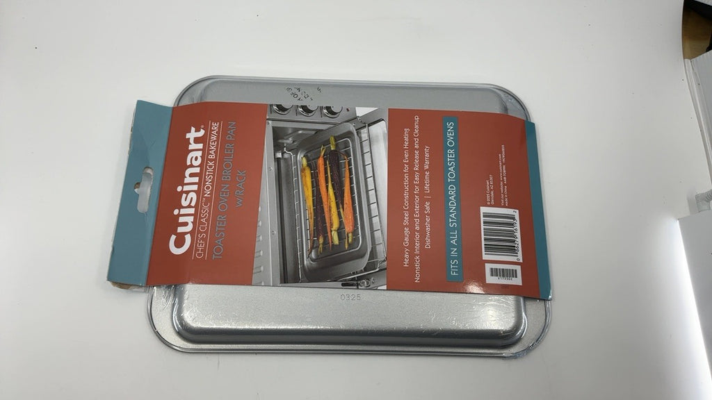 Silver Toaster Oven Broiling Pan w/ Rack, 11.2x8.6in, Cuisinart AMB-TOBPRK