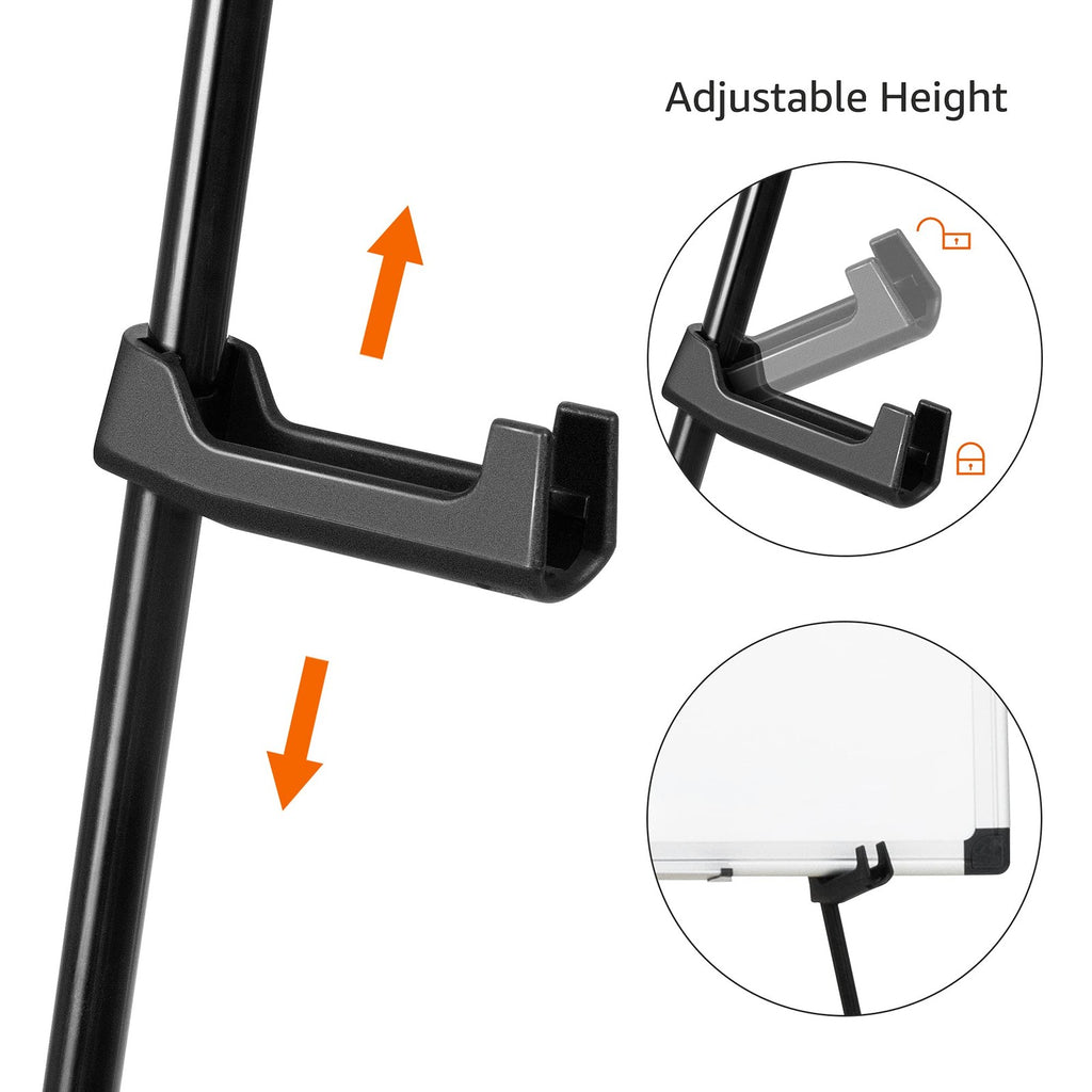 Portable Display Easel Stand, Black Metal, Adjustable, Supports 5 Lbs