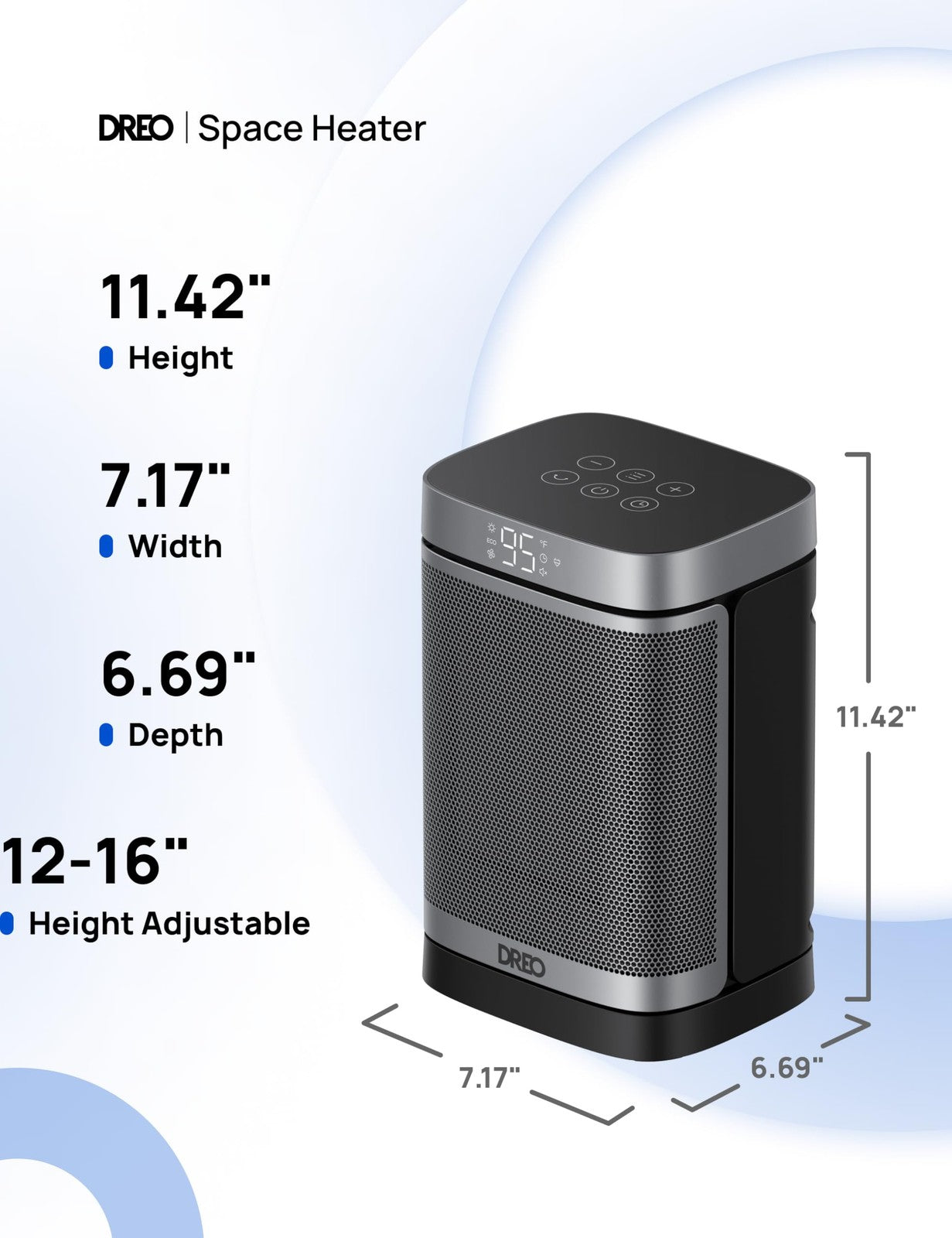 Dreo 1500W Portable Electric Space Heater w/ Remote & Oscillation