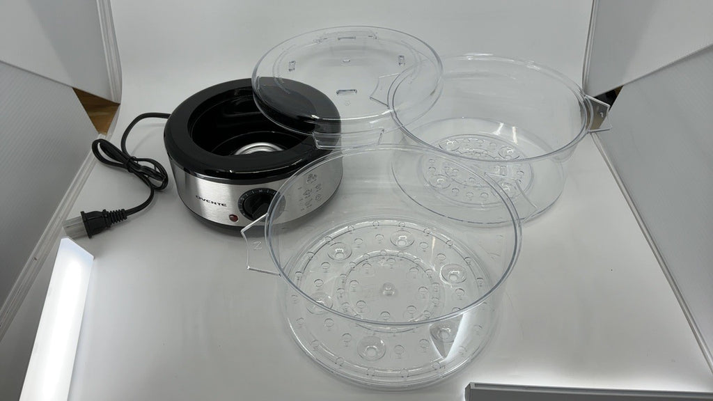 Electric Food Steamer, 2-Tier, 400W, 60-Min Timer, Stainless Steel, Silver