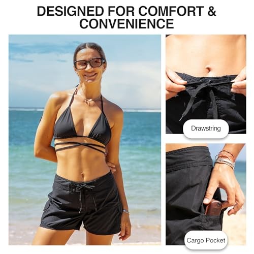Kanu Surf Women's Breeze Swim Shorts, Black, 8