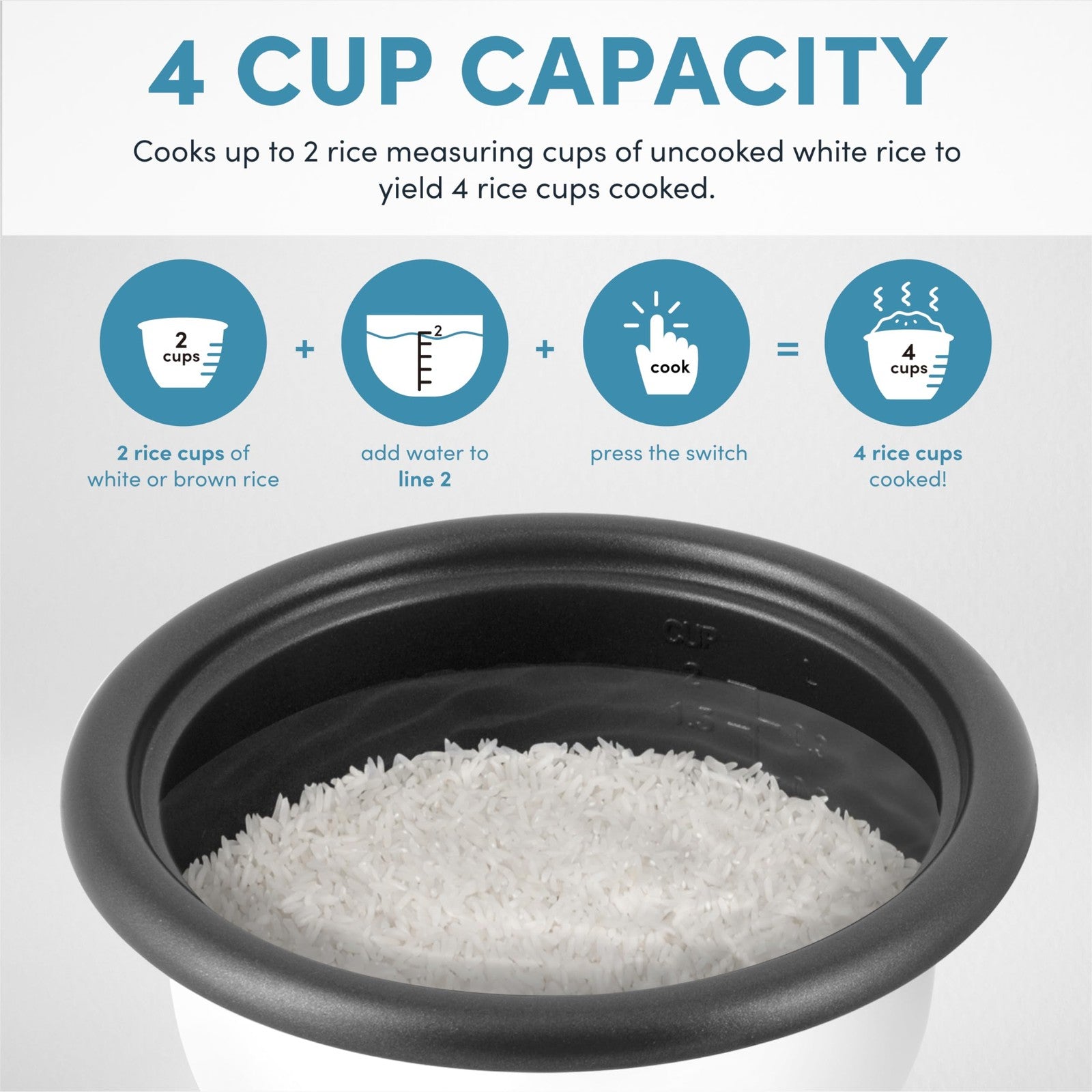 Aroma Mini Grain Cooker 2-Cup Uncooked 4-Cup Cooked Milk Tea Color