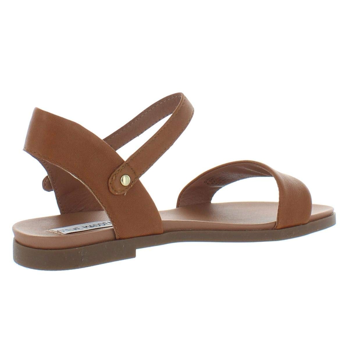 Steve Madden Women's DINA Flat Sandal, tan Leather, 9