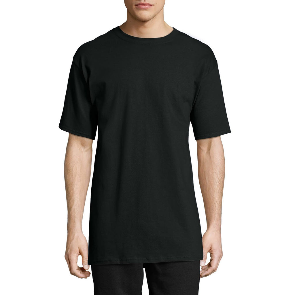 Hanes Men's Short Sleeve Beefy-T (Pack of 2), Black, Large