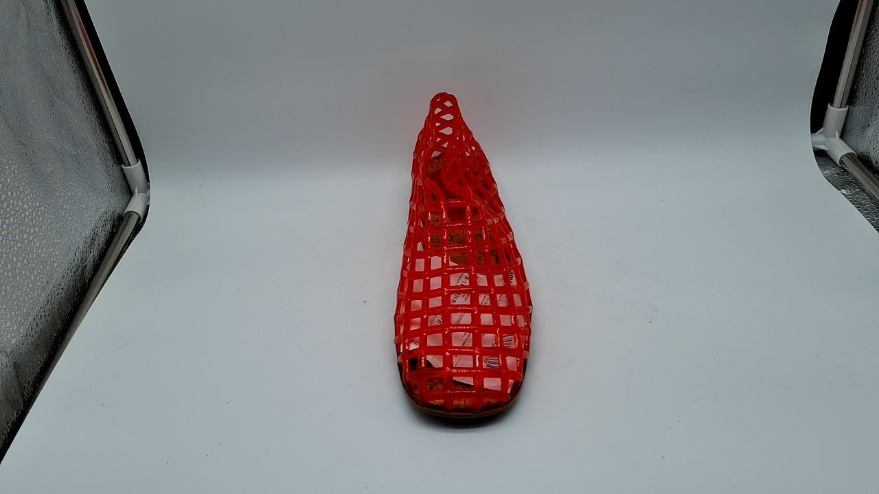 Molozoey Women's Jelly Mesh Ballet Flats, Closed Toe, Red, Size 9