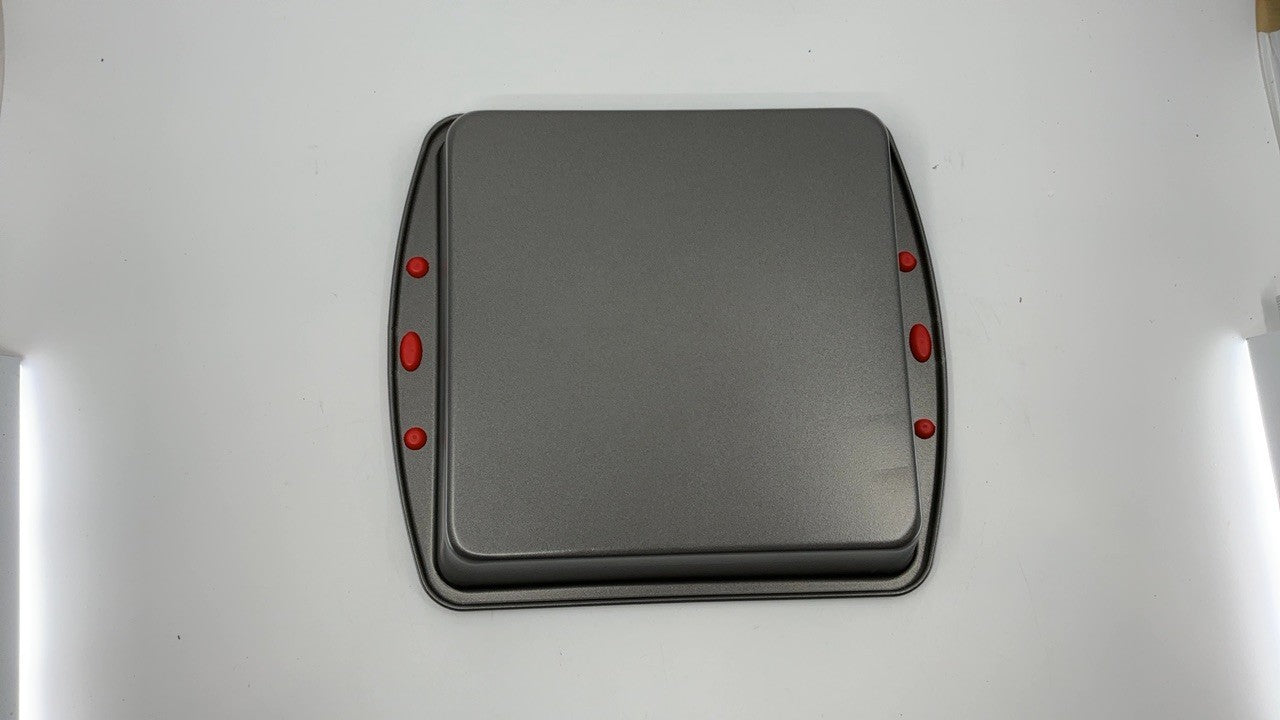 8x8-Inch Non-Stick Baking Pan w/ Silicone Grip Handles - Gray