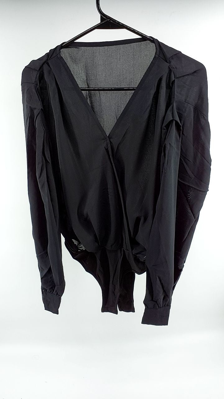 Surplice Ruched Long Sleeve Bodysuit