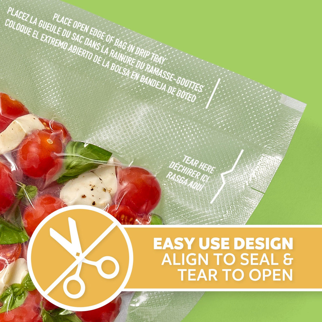 Clear FoodSaver Quart Vacuum Seal Bags, 19 Pack, No Scissors Needed