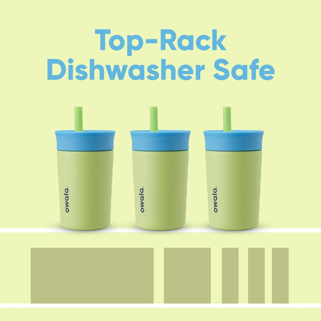 Owala 12 Oz Kids Tumbler, Spill Resistant, Stainless Steel, Blue/Green