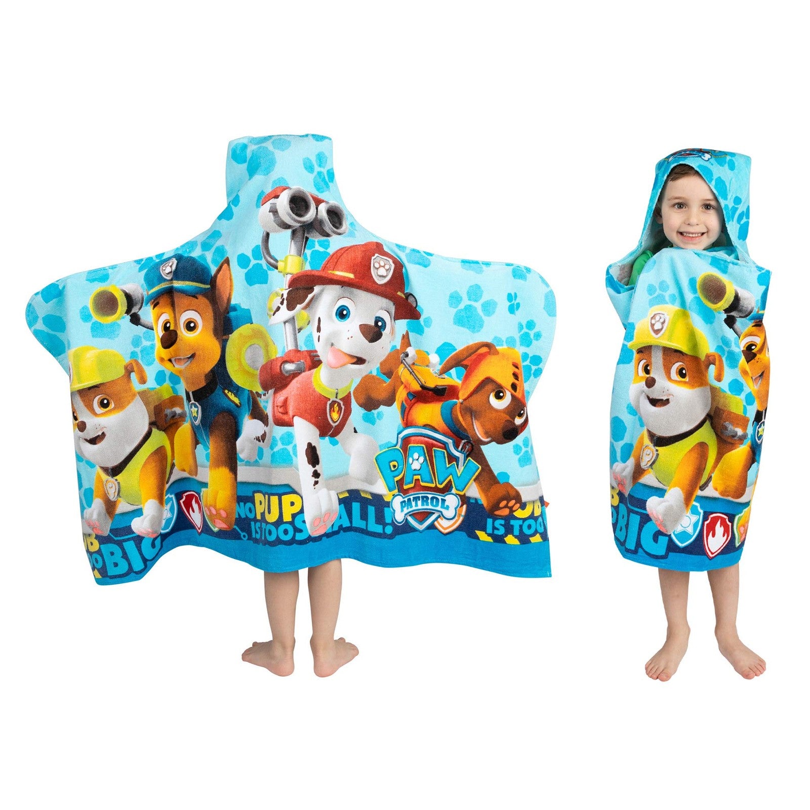 Paw Patrol Kids Bath Towel Wrap 24x50 in Blue Cotton Terry